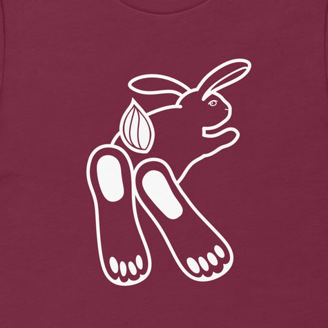 Close-up of the Chill Bunny line art, showing the smooth white outline of the relaxed rabbit with large ears and expressive feet.